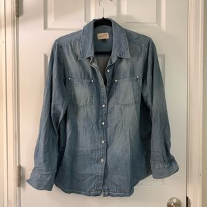 Universal Thread Distressed Denim Button Down